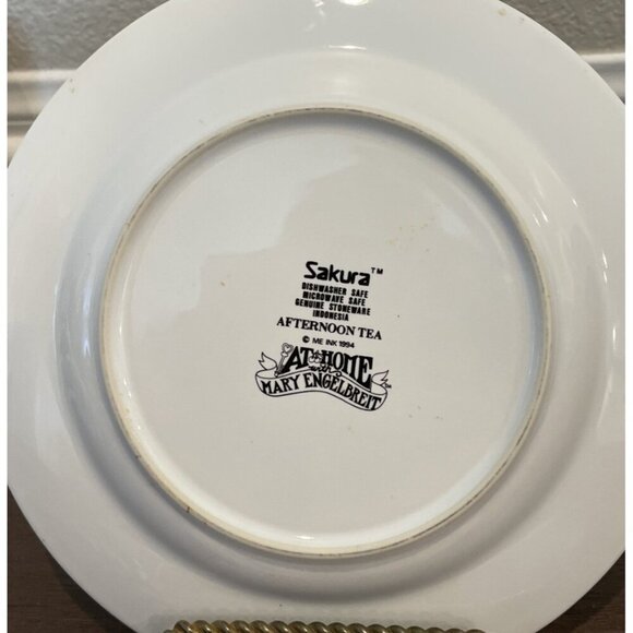 Mary Engelbreit Sakura Afternoon Tea Salad Plates 8 Inch Vintage 1994 Set Of 2 - Picture 3 of 3